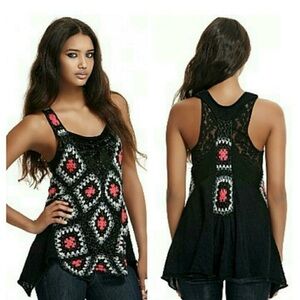 Free People Grandma Crochet Love Trapeze Tank Top | S